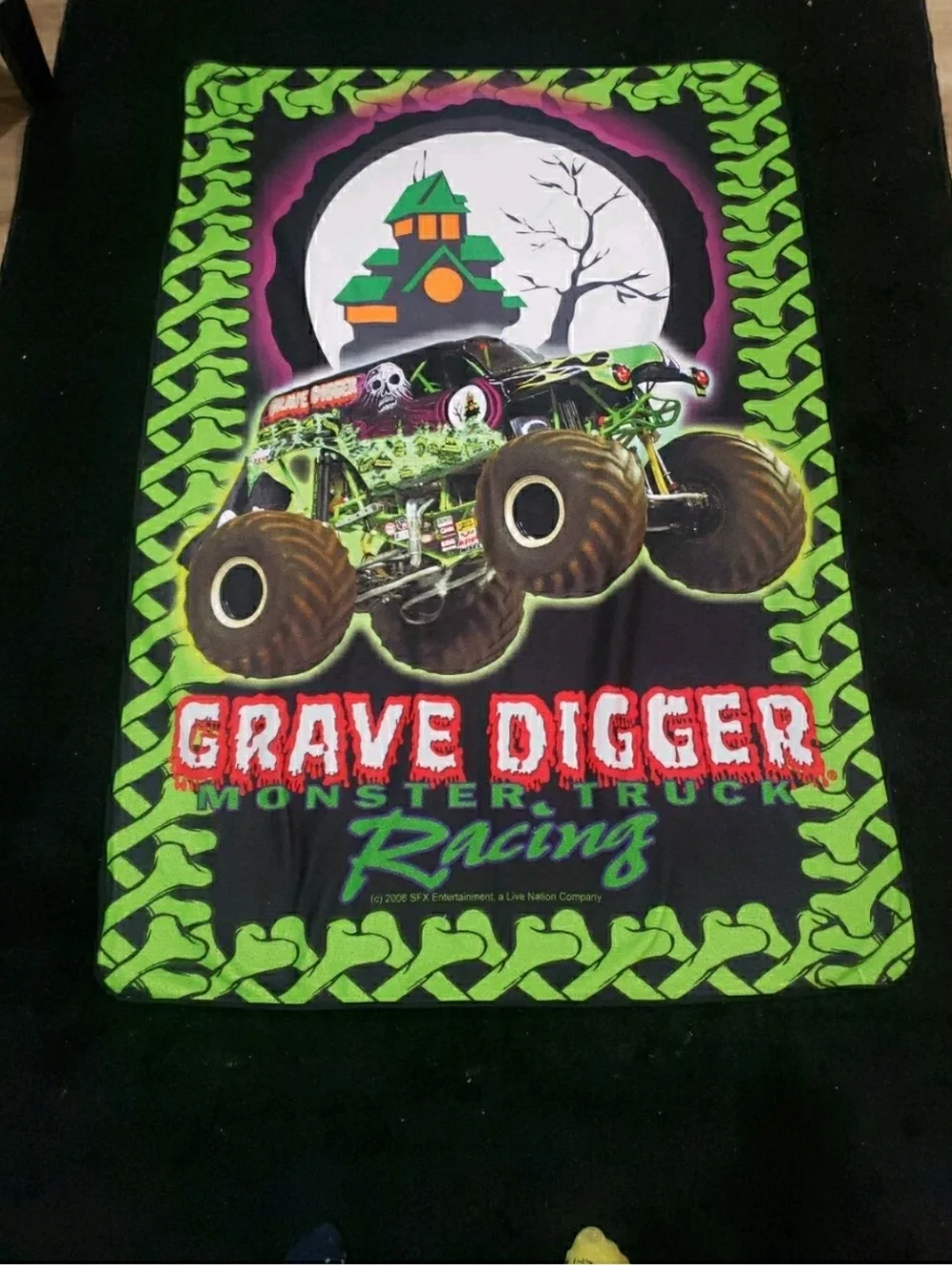 Grave Digger Monster Truck Racing Fleece Blanket 2006